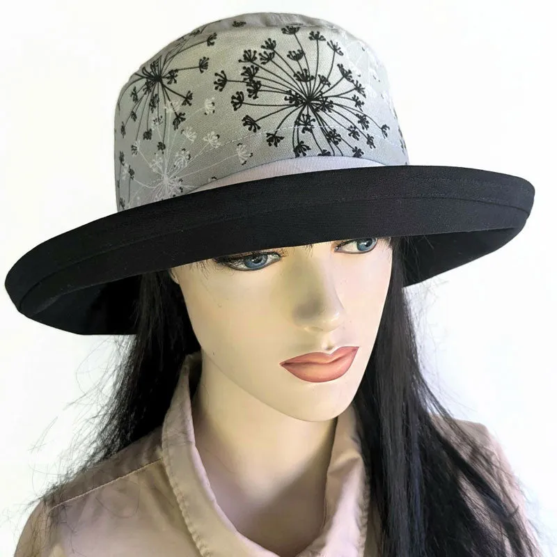 114-c Sunblocker UV summer hat sun hat with large wide brim featuring dill on sage