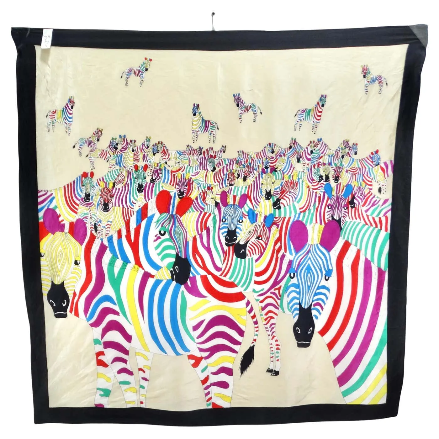 1980s Zebra Print Silk Scarf