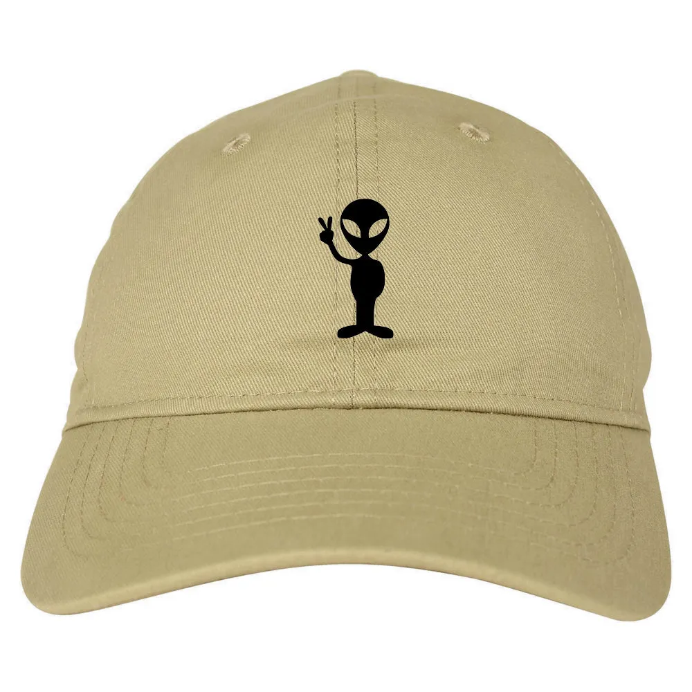 Alien Peace Sign Chest Mens Dad Hat Baseball Cap