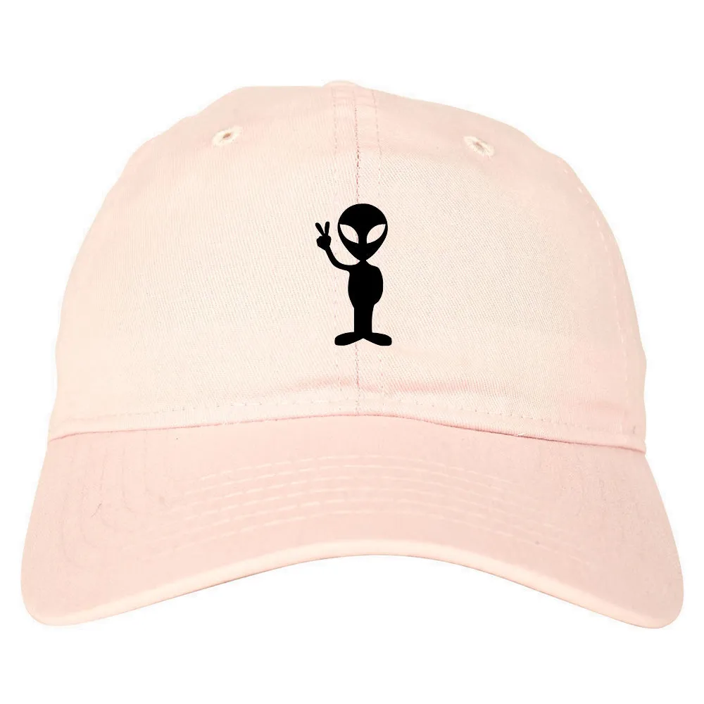 Alien Peace Sign Chest Mens Dad Hat Baseball Cap