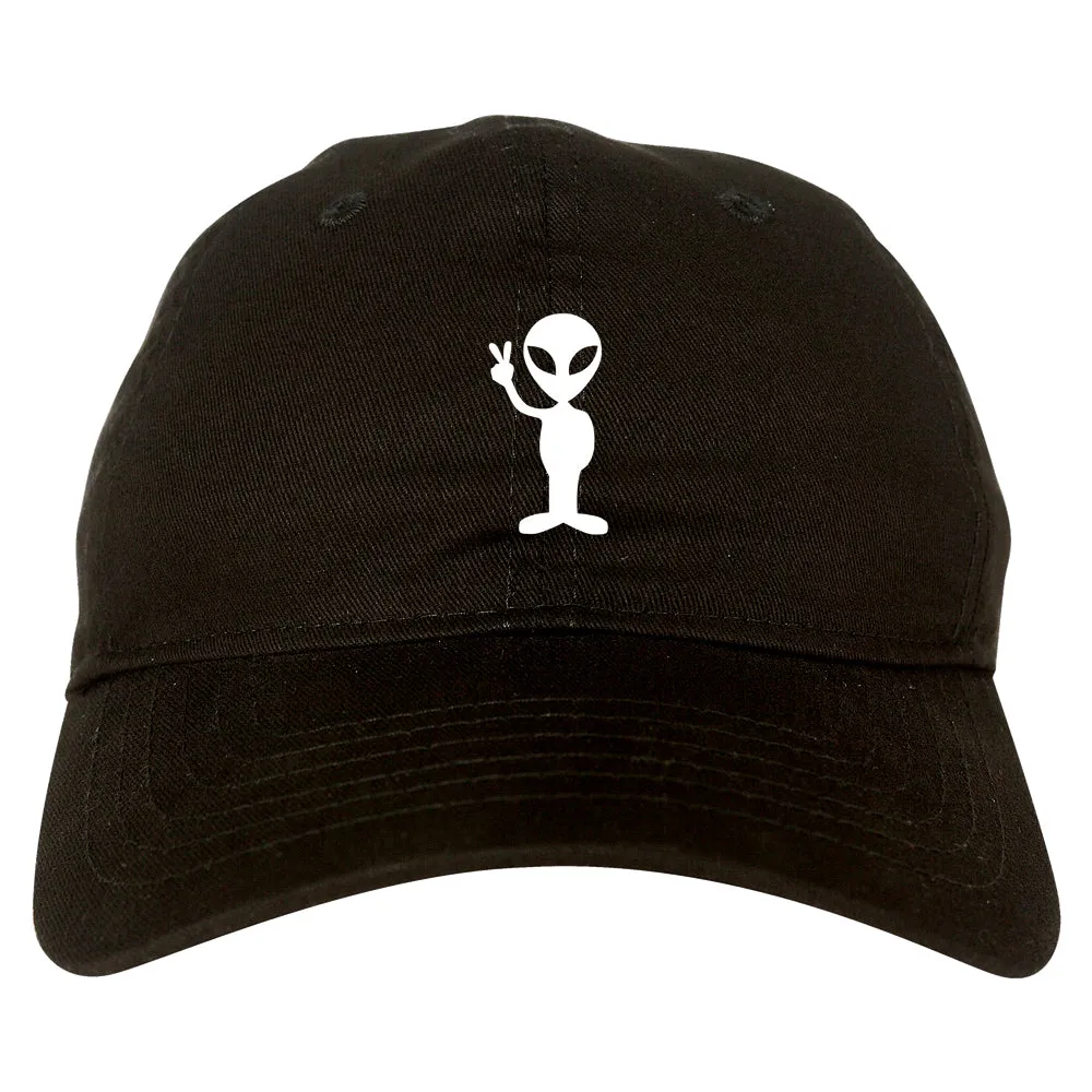 Alien Peace Sign Chest Mens Dad Hat Baseball Cap