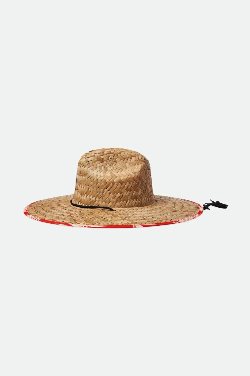 Alpha Square Lifeguard Hat - Tan/Aloha Red