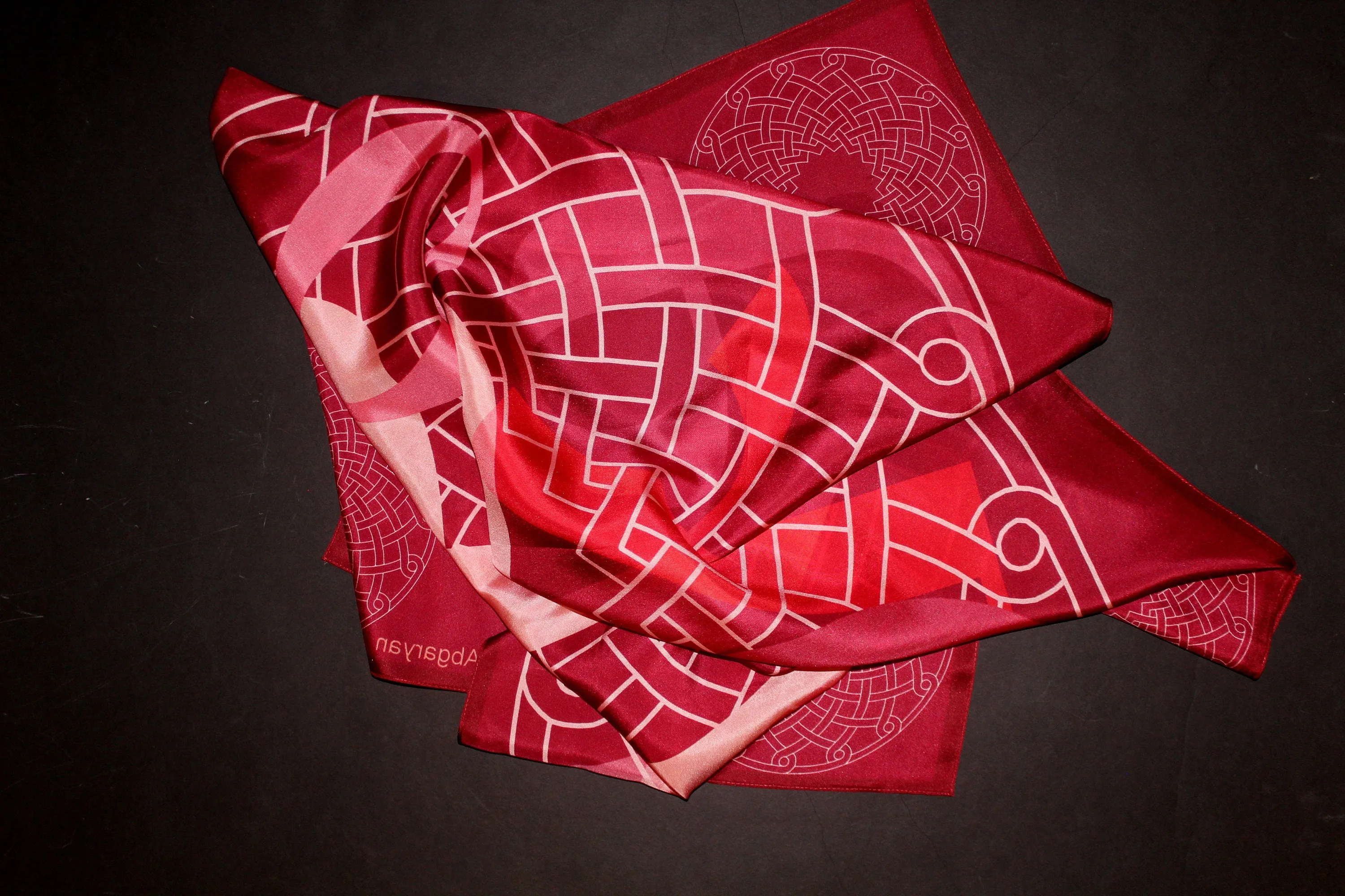 Armenian alphabet Silk scarf  perfect gift for mother, for her