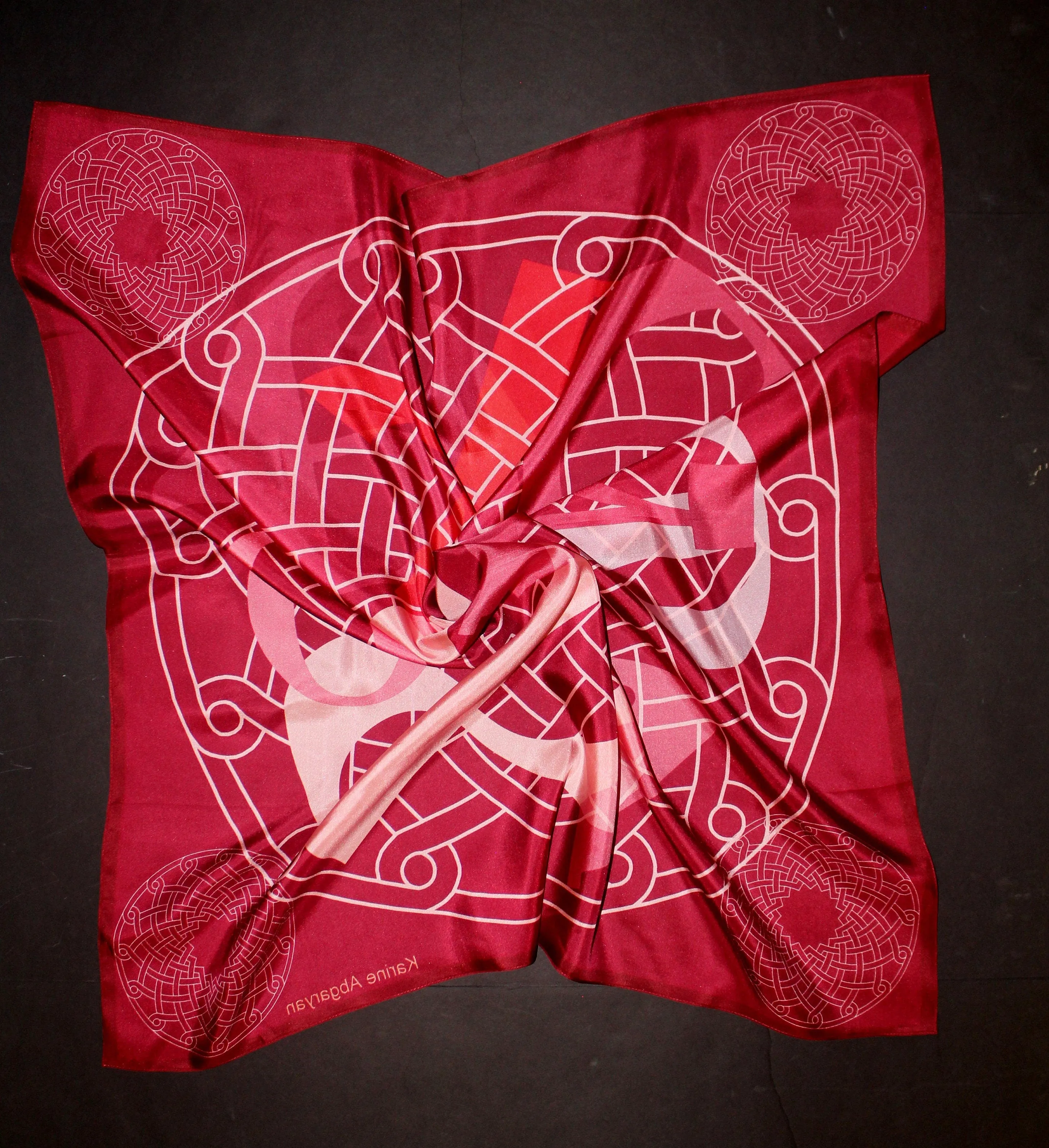 Armenian alphabet Silk scarf  perfect gift for mother, for her