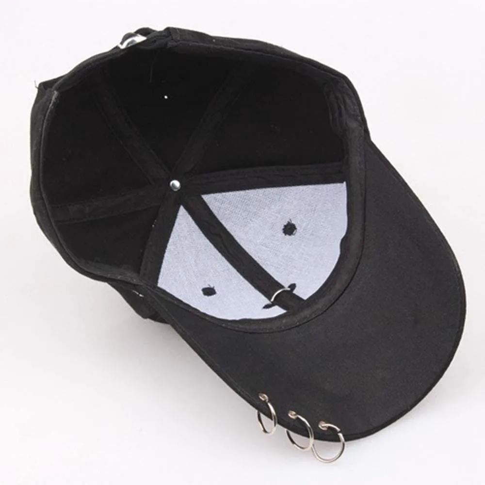 Baseball Cap Outdoor Iron Ring Caps Cotton Snapback Casual Adjustable Dad Hat Hip Hop Hats