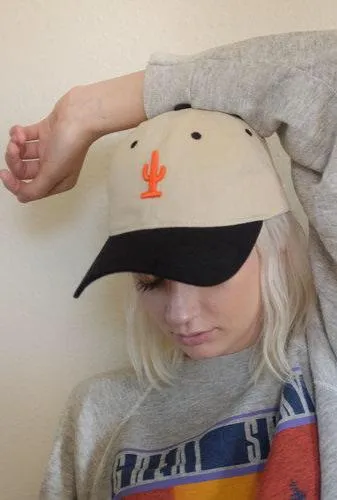 Blk & Orange Cactus Dad Hat