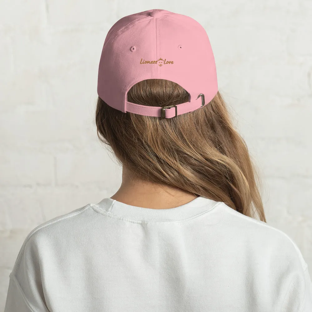 Buzzworthy Chic Cute Bee Embroidered Dad Hat, lioness-love