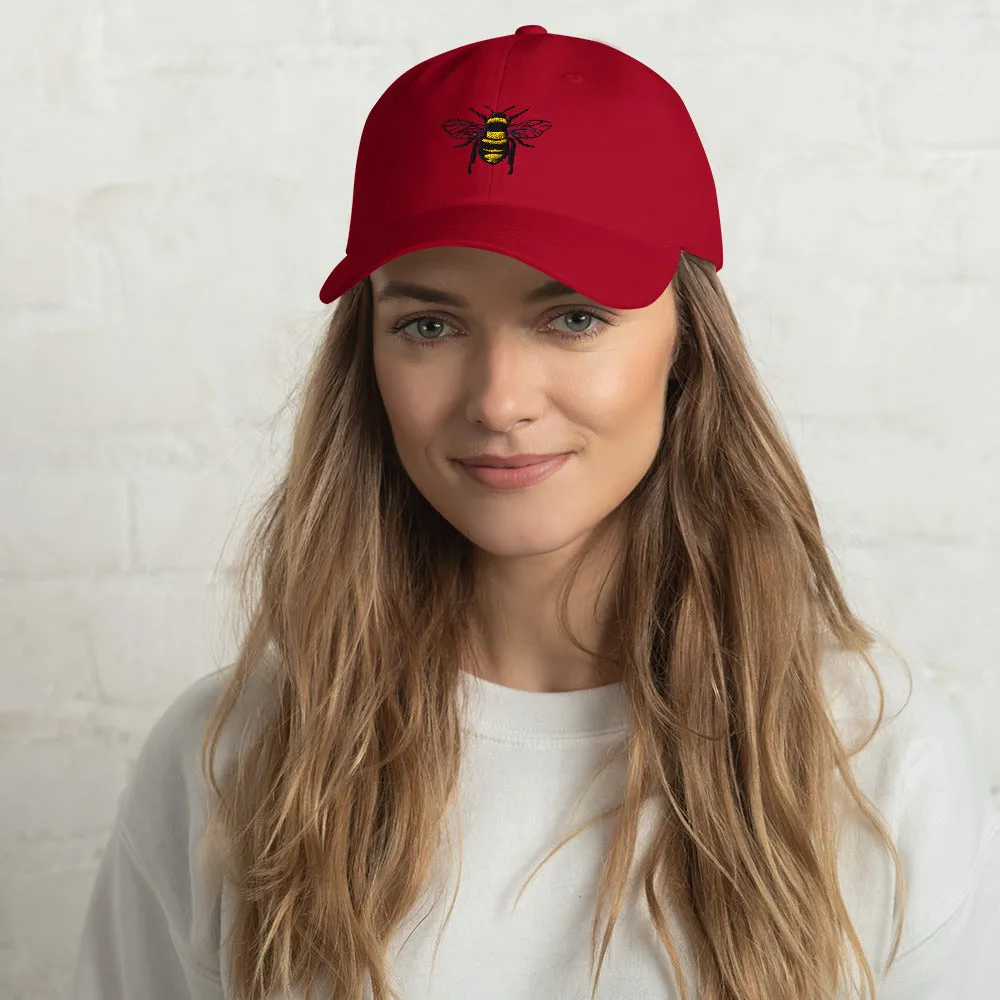 Buzzworthy Chic Cute Bee Embroidered Dad Hat, lioness-love