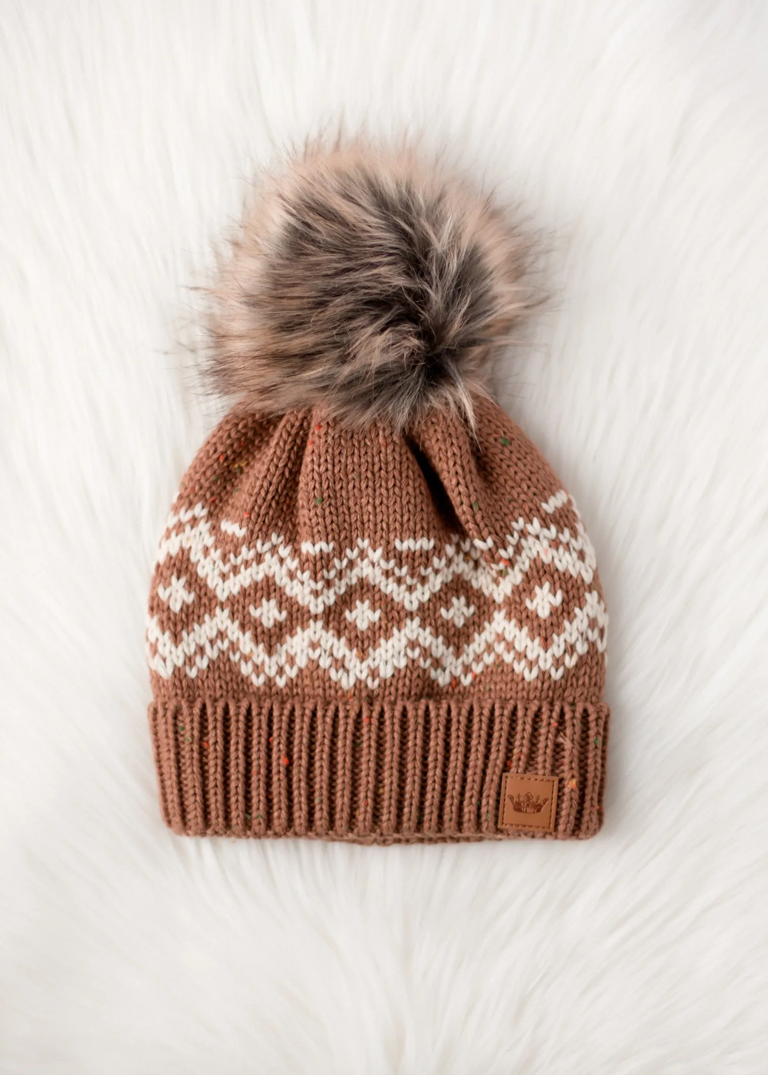 Camel Printed Pom Hat - FINAL SALE