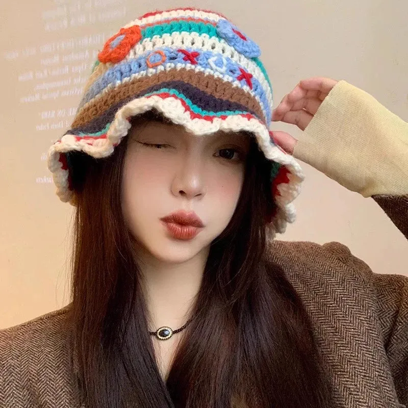 Cute Star Knitted Bucket Hat