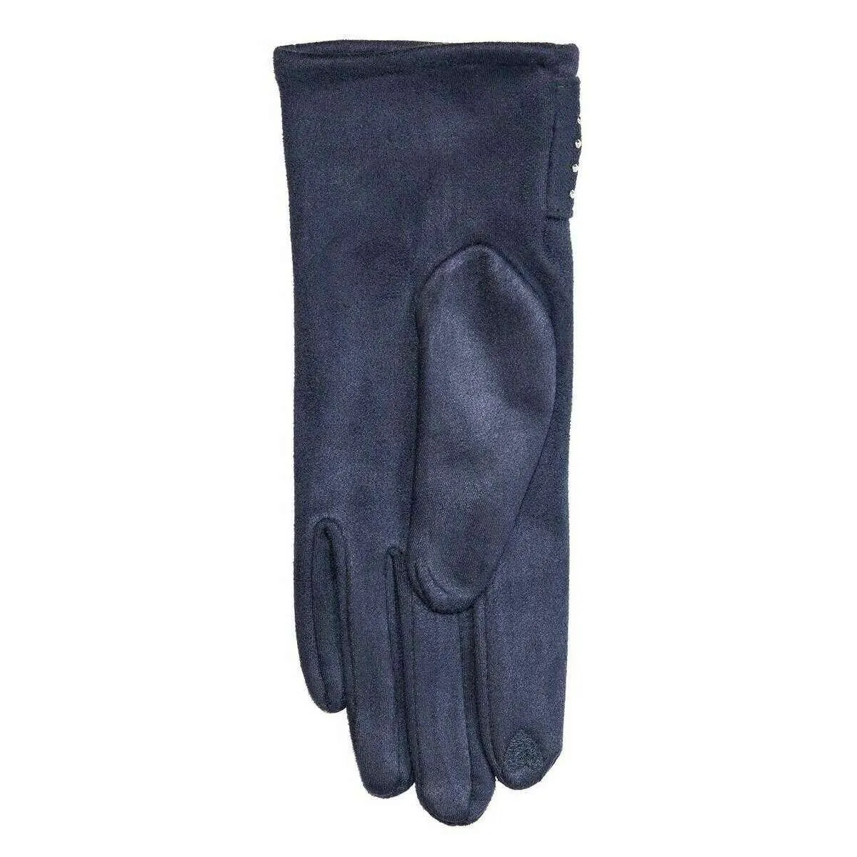 Dents Touchscreen Velour-Lined Faux Suede Gloves - Navy