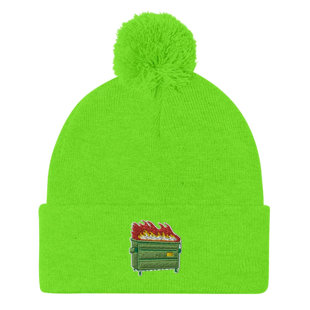 Dumpster Fire Pom-Pom Beanie