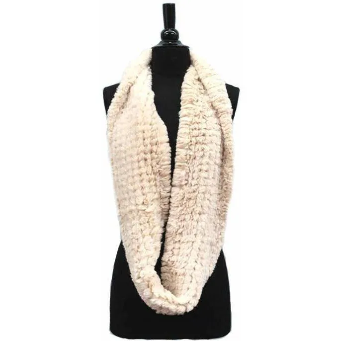 Faux Fur Infinity Scarf - Beige by La Fiorentina di Firenze