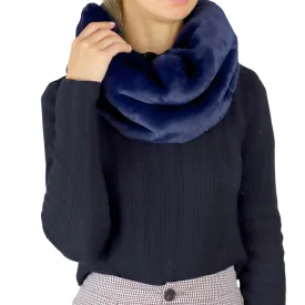 Faux Fur Infinity Scarf - Navy