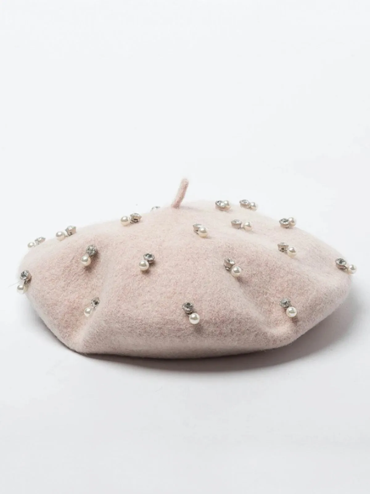 Forever Posh Pearl Beads Wool Beret