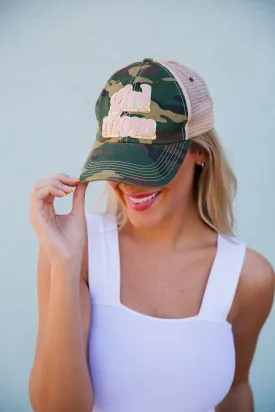 GIRL MOM TERRY LETTER PATCH HAT