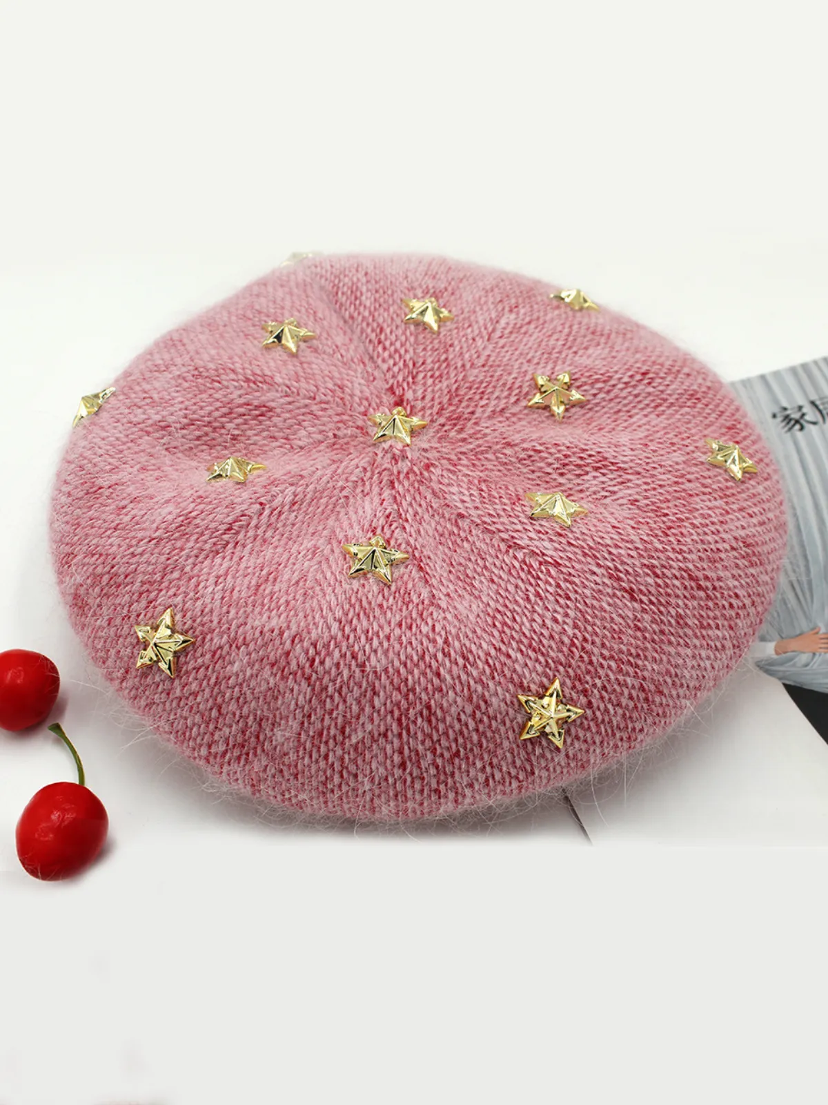 Gold Star Studded Beret