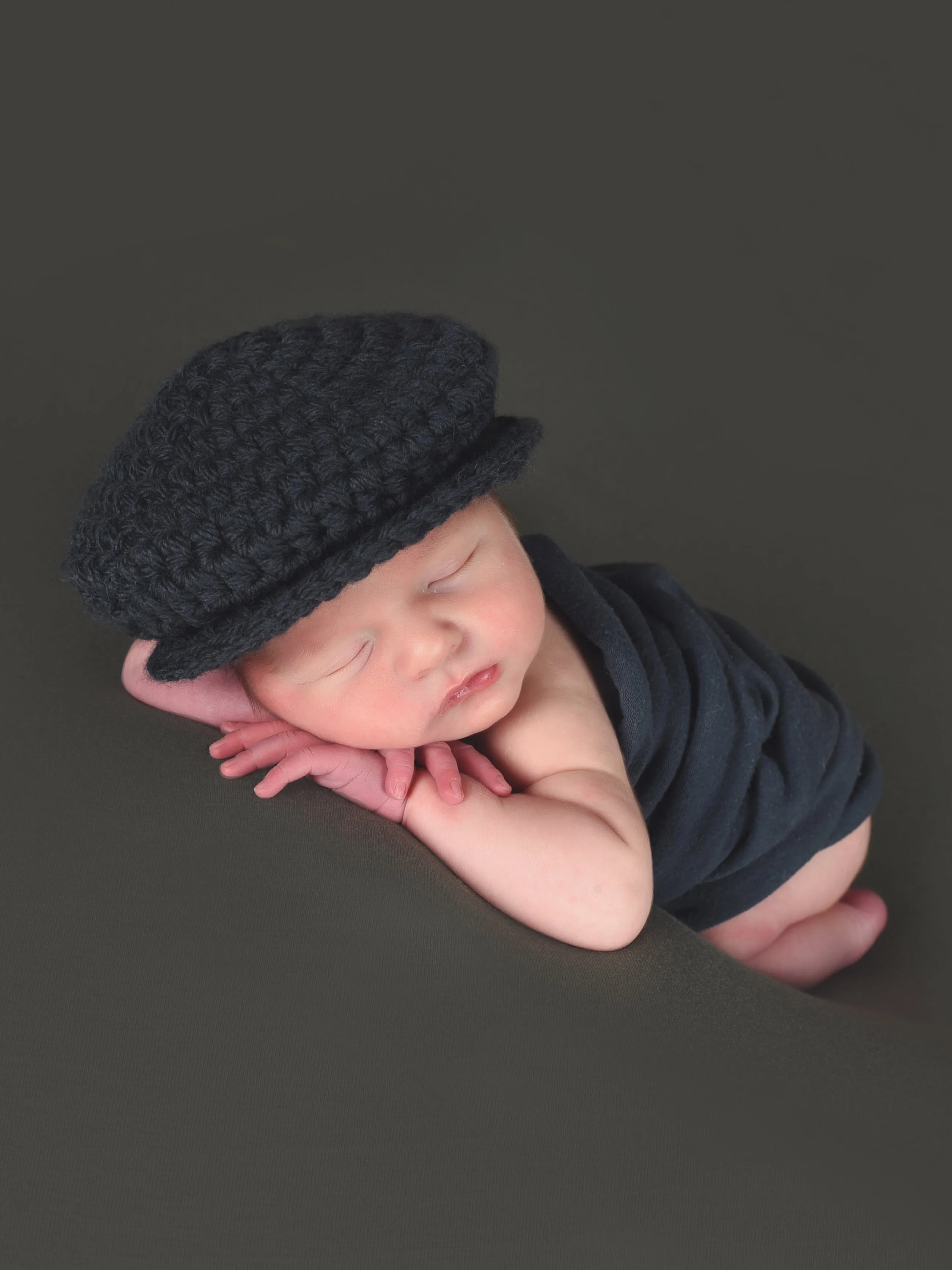 Graphite gray Irish wool newsboy hat