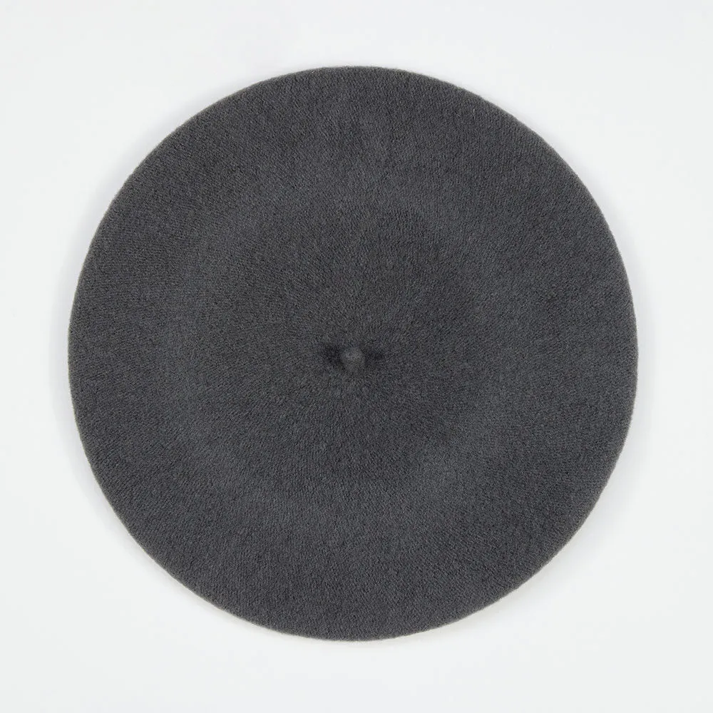 Grey Pure Merino Classic Beret