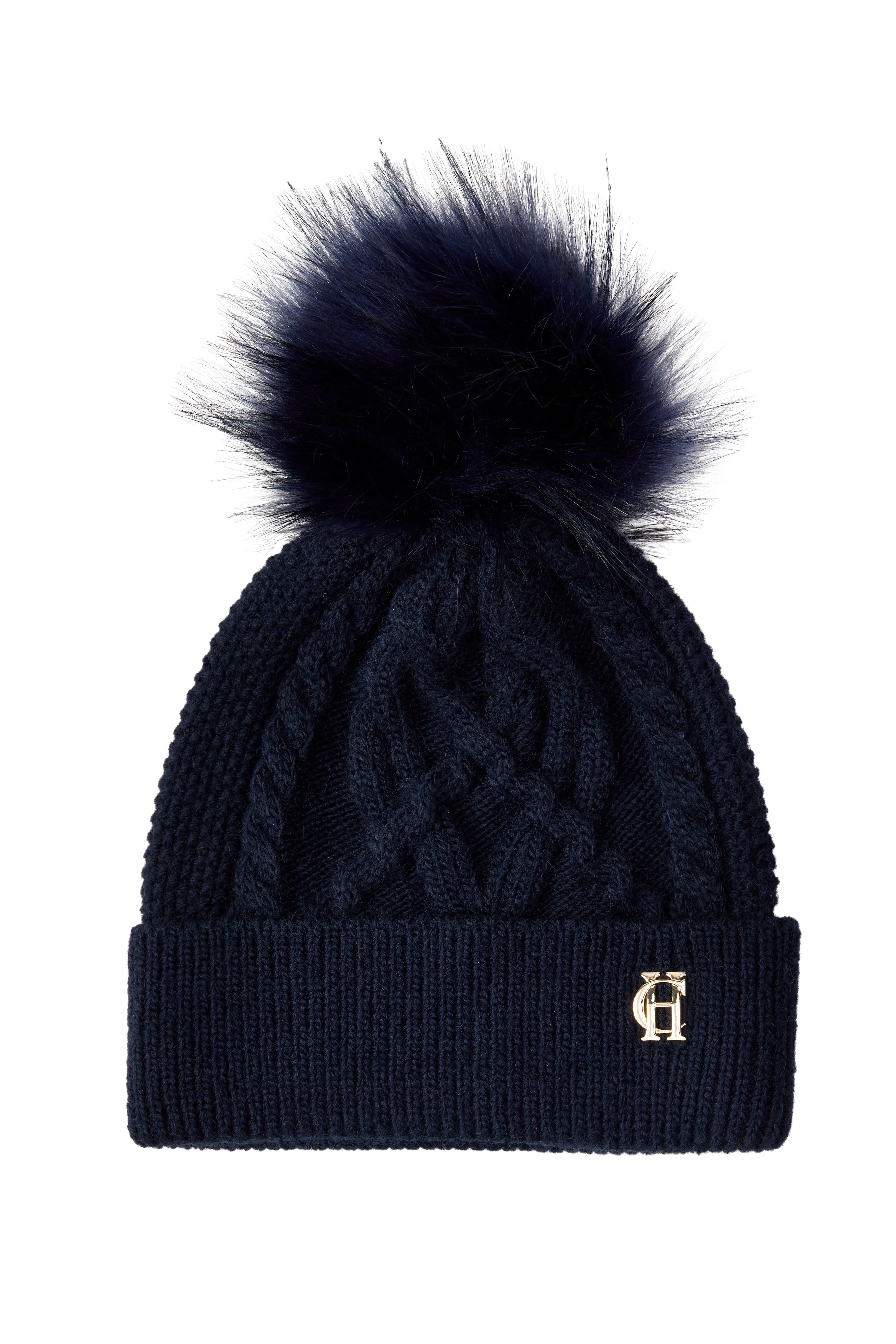 Holland Cooper Cortina Ladies Bobble Hat in Ink Navy