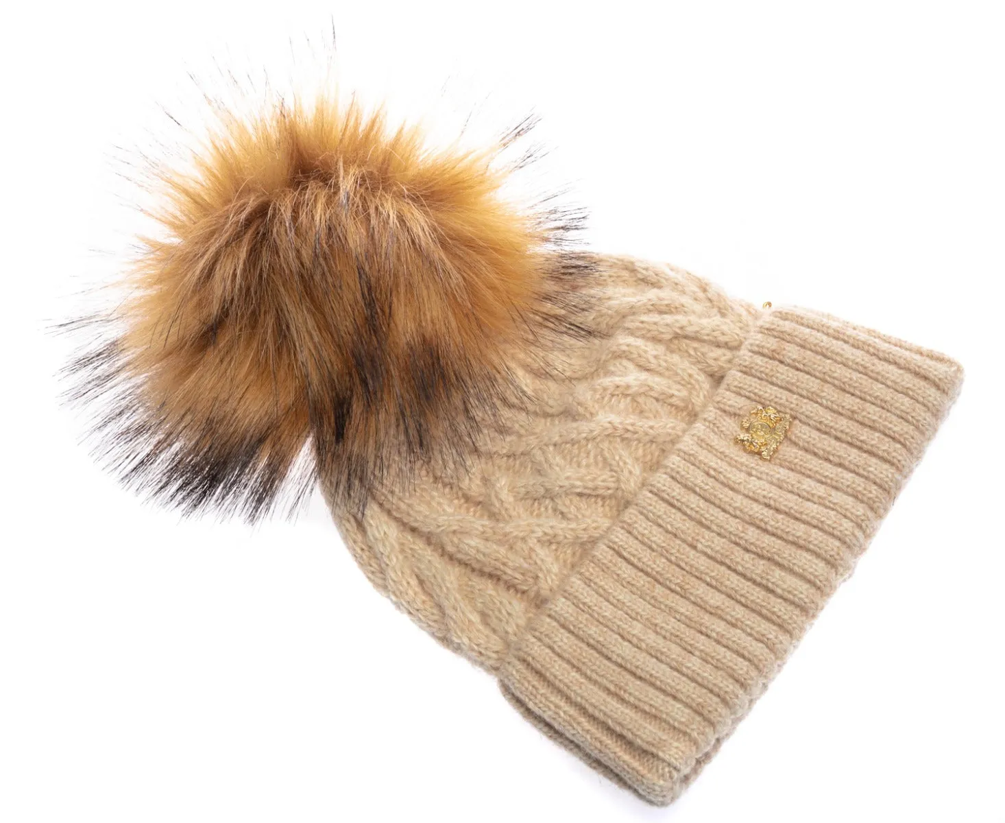 Holland Cooper Windsor Ladies Bobble Hat in Oatmeal Marl