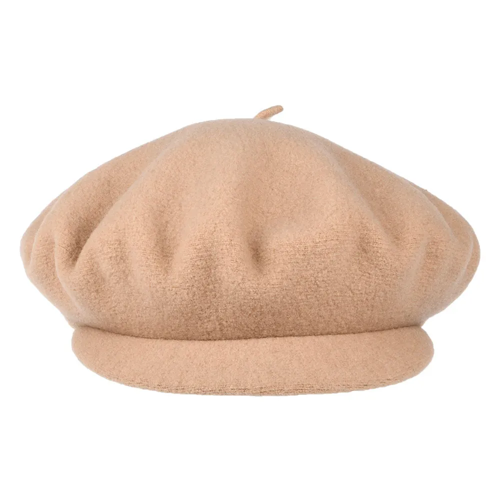 Héritage par Laulhère Hats Campus Merino Wool Baker Boy Cap - Light Sand