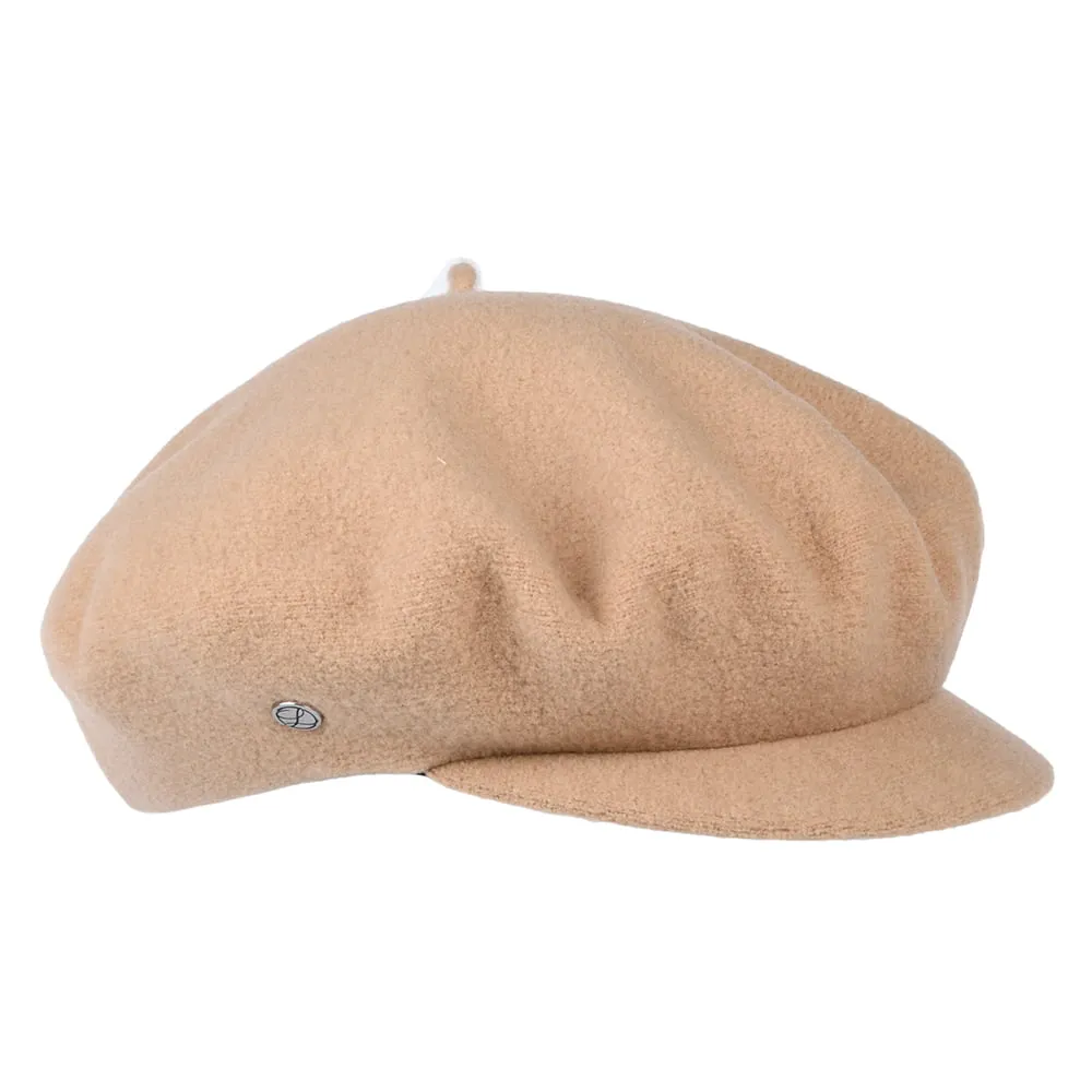 Héritage par Laulhère Hats Campus Merino Wool Baker Boy Cap - Light Sand