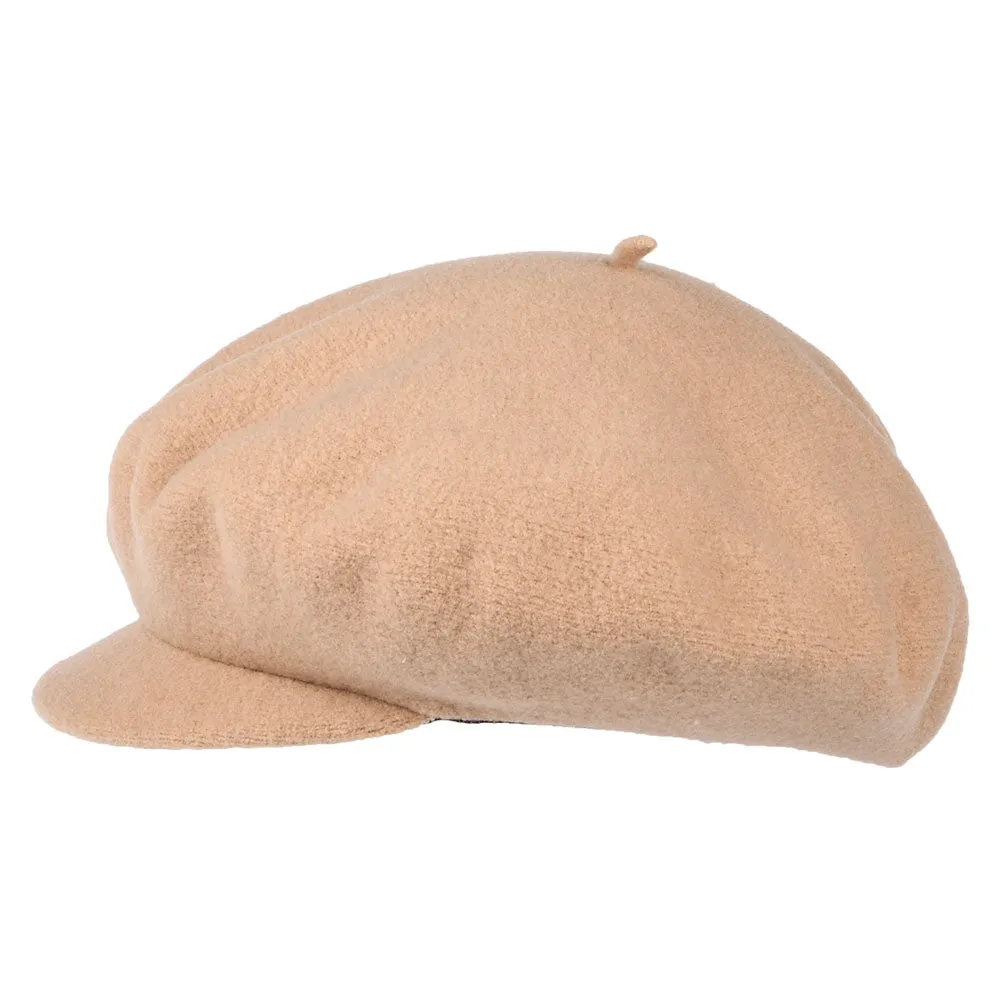 Héritage par Laulhère Hats Campus Merino Wool Baker Boy Cap - Light Sand