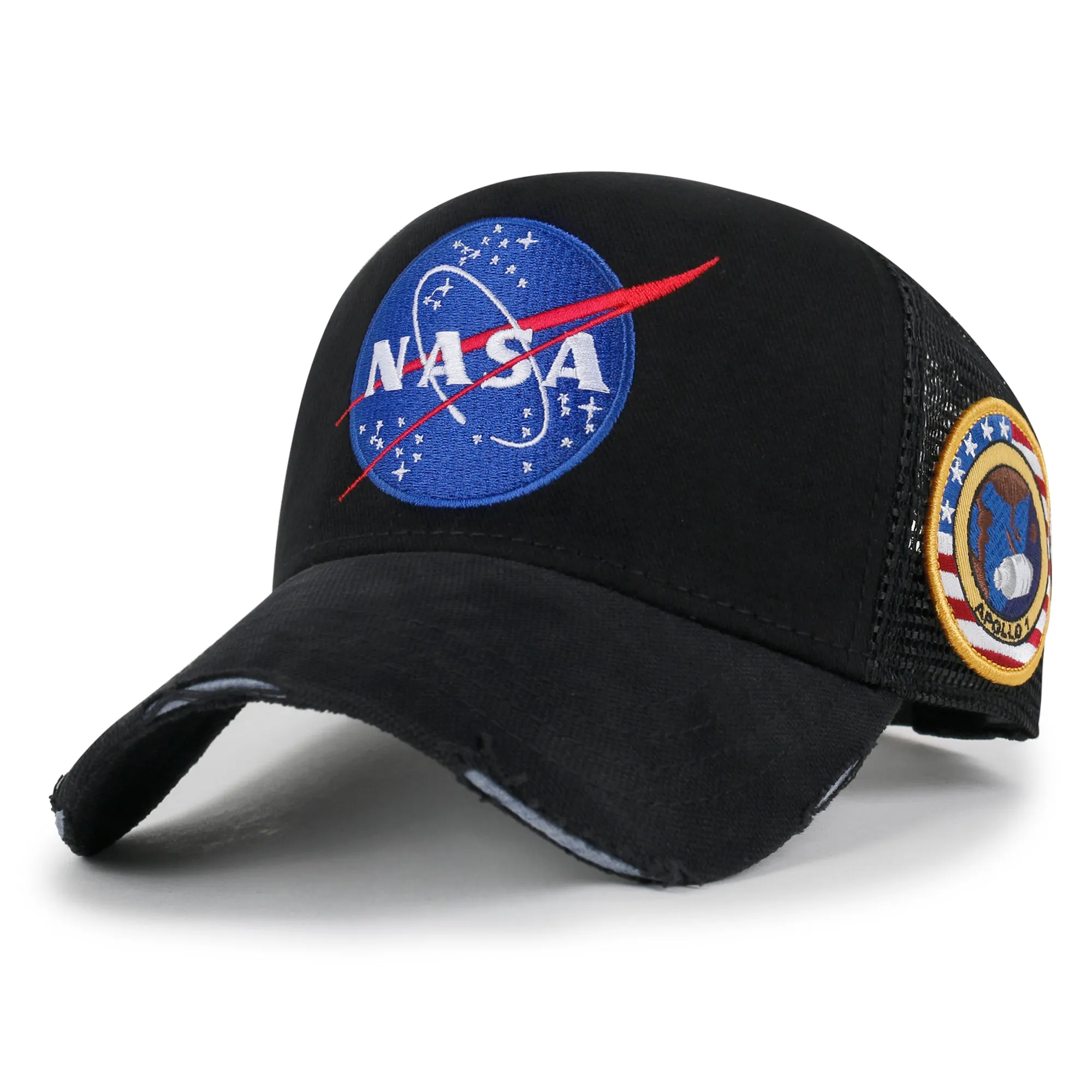 ililily PREMIUM NASA Meatball Logo Embroidery Baseball Cap Apollo 1 Patch Hat M/XL