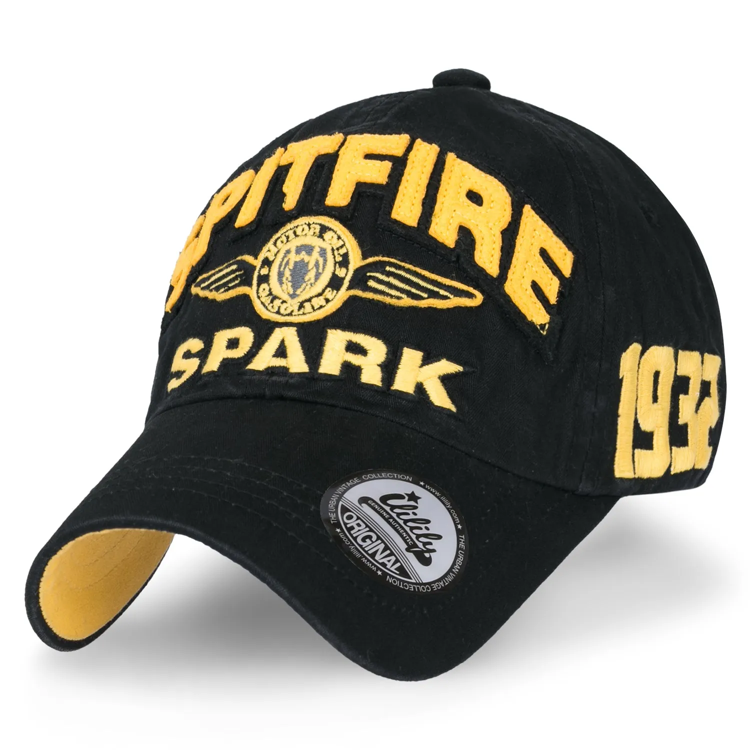 ililily Spitfire Patch Baseball Cap Washed Cotton Casual Adjustable Trucker Hat