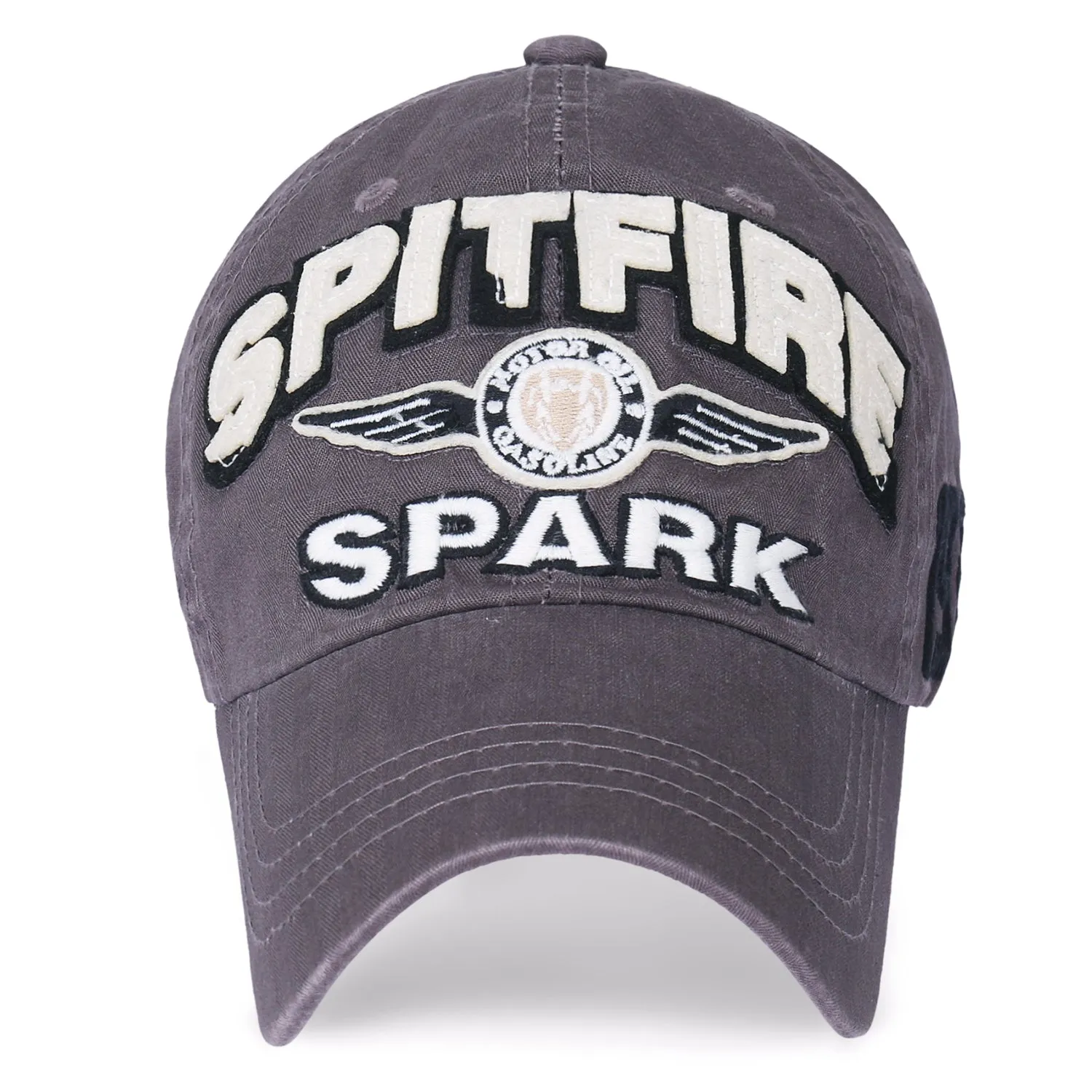 ililily Spitfire Patch Baseball Cap Washed Cotton Casual Adjustable Trucker Hat