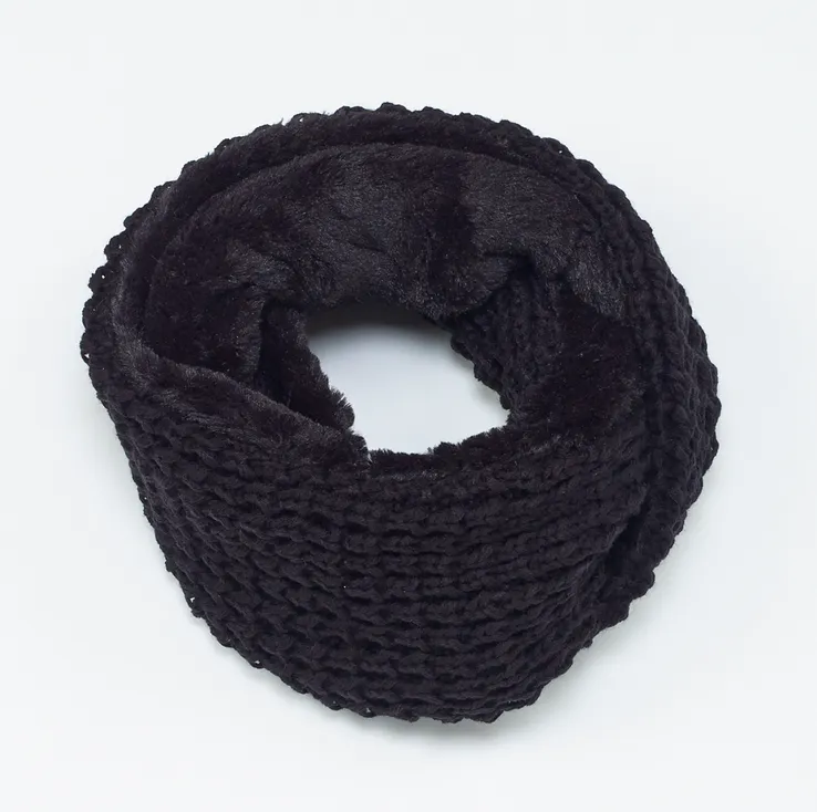 Knit and Fur Combo Infinity Scarf