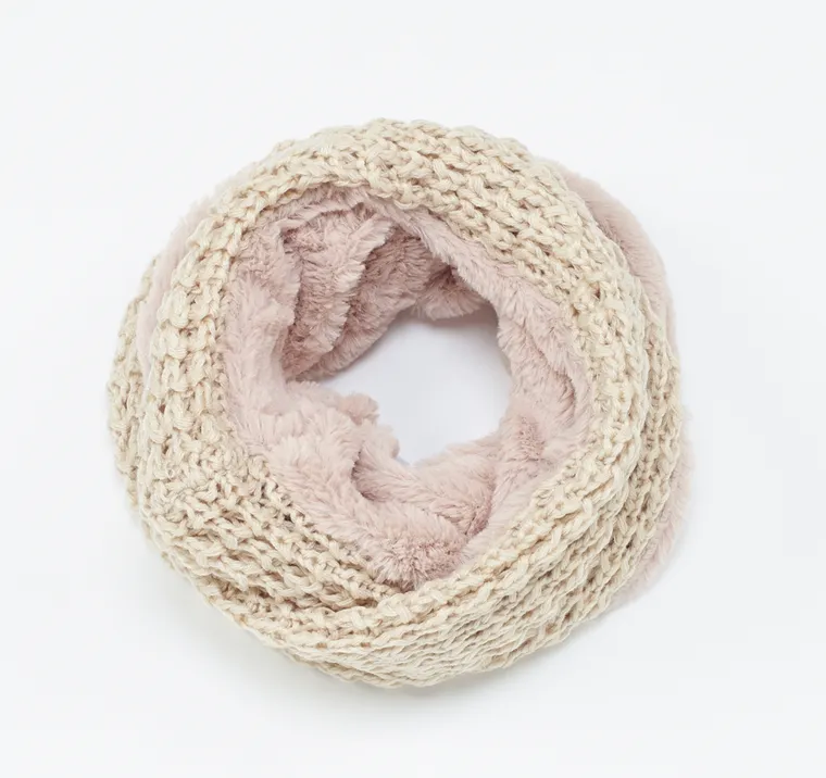 Knit and Fur Combo Infinity Scarf