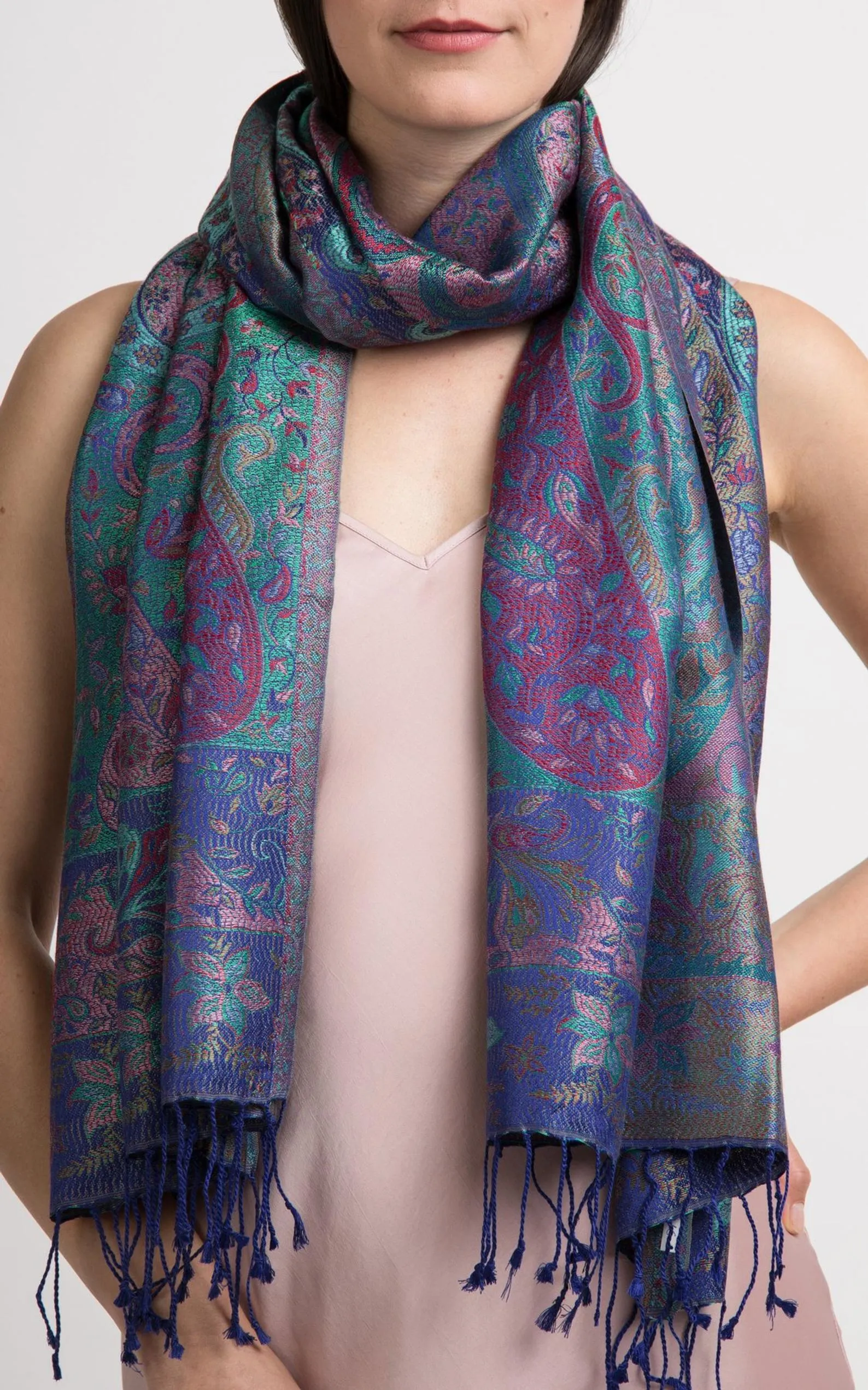 Kristen Purple Silk Scarf - Pure Silk - Gift for Her-MCM/L