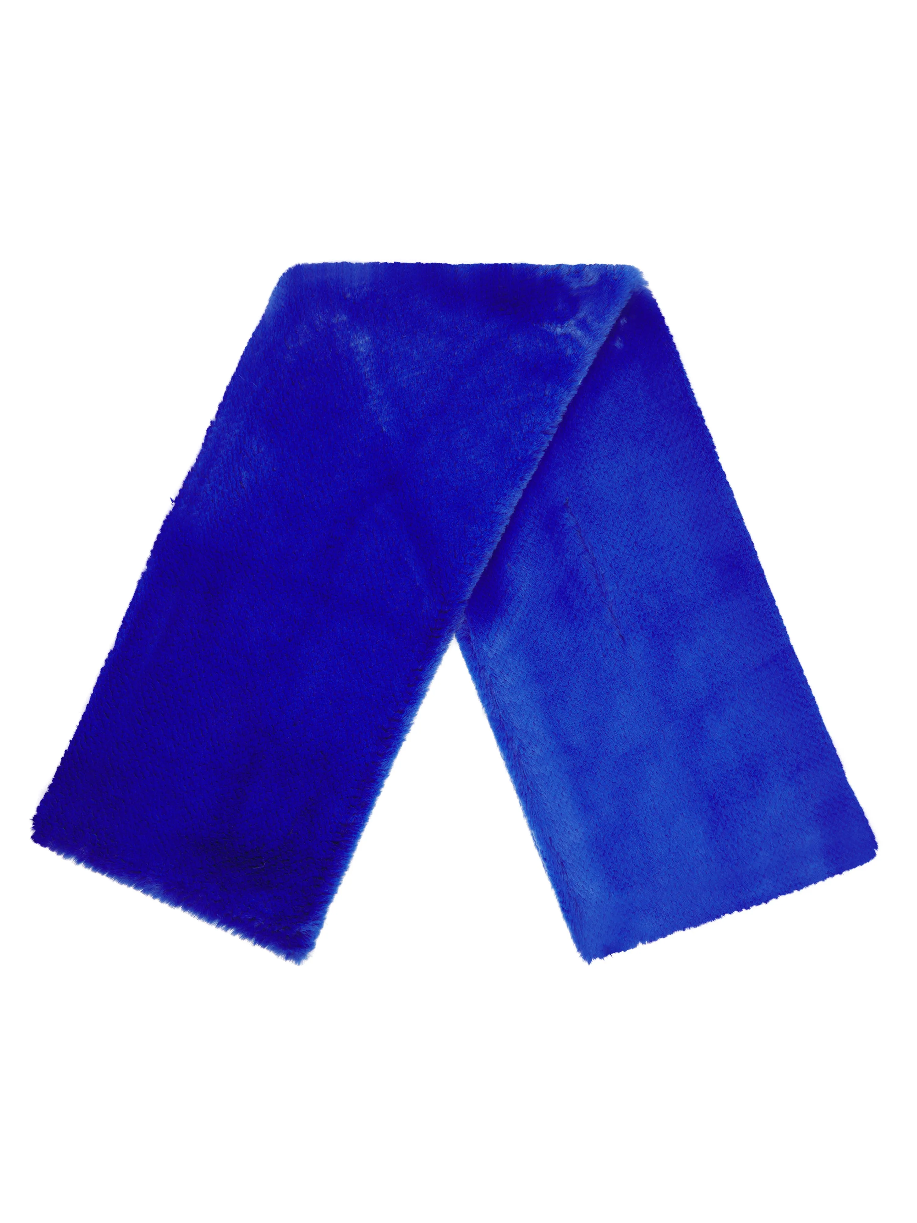 LEXINGTON SLOT THROUGH FAUX FUR SCARF-BLUE