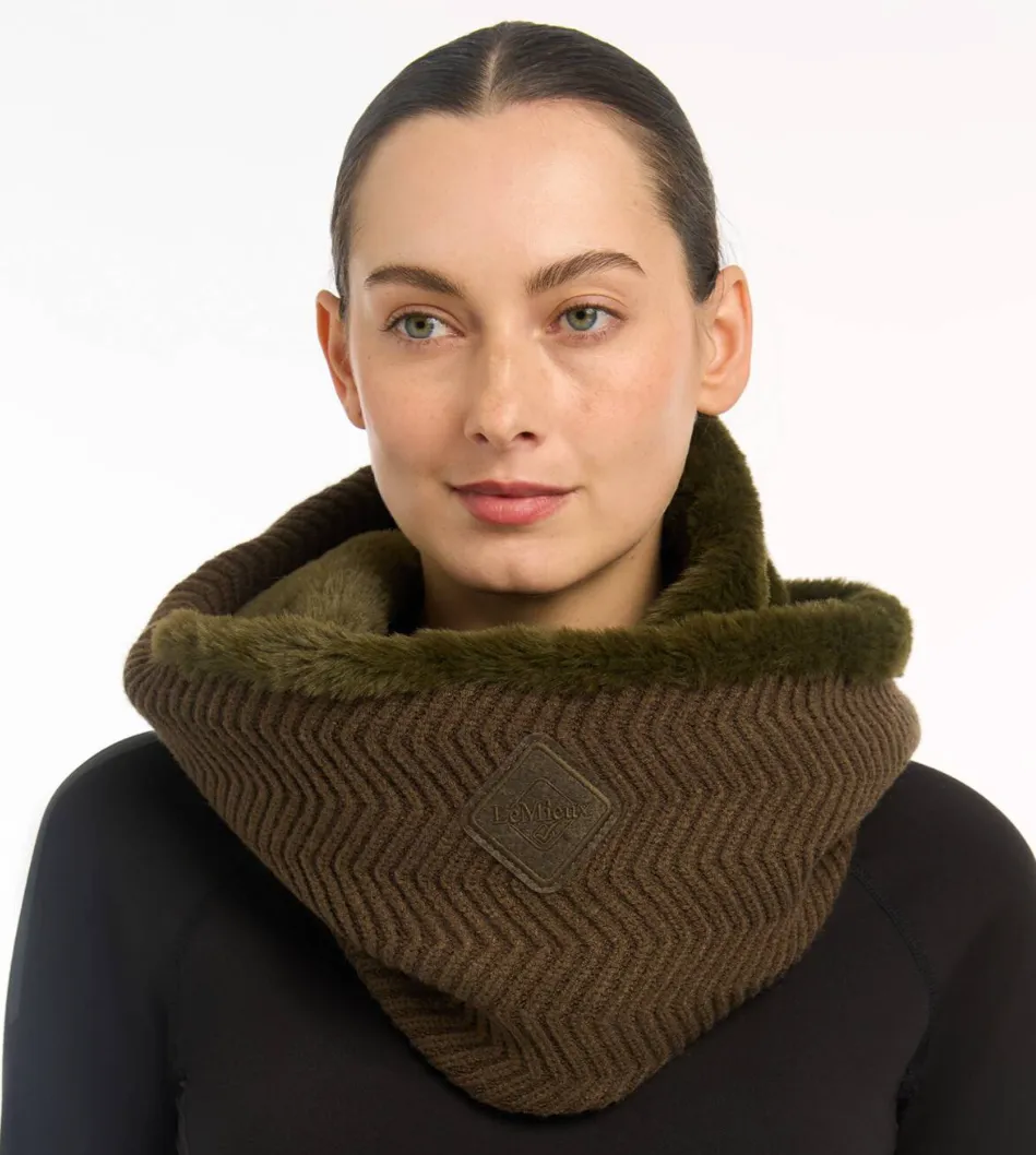 Lila Fur Lined Snood Scarf