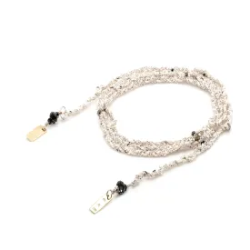 Marie Laure Chamorel Silk & Chain Wrap Bracelet Necklace - Silver/White