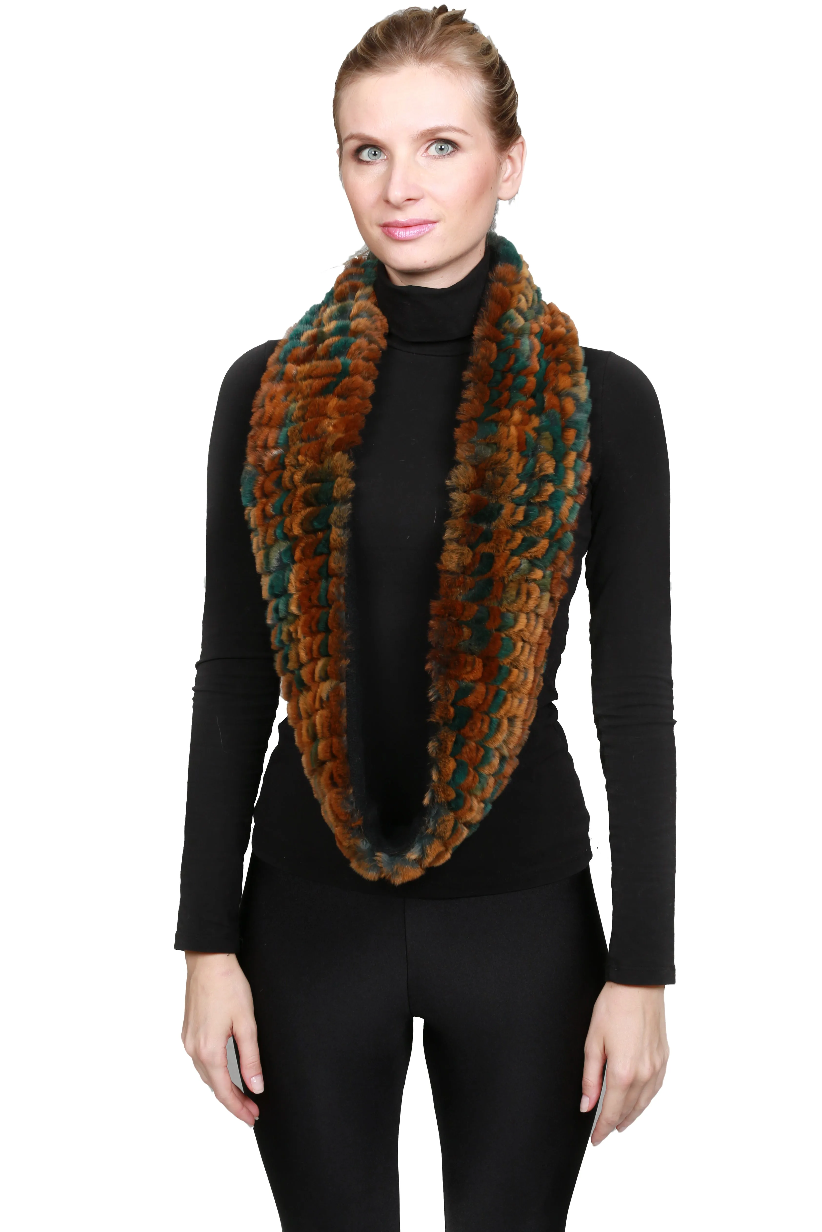 MAYEN - Cashmere and Rex Rabbit Scarf with Snap