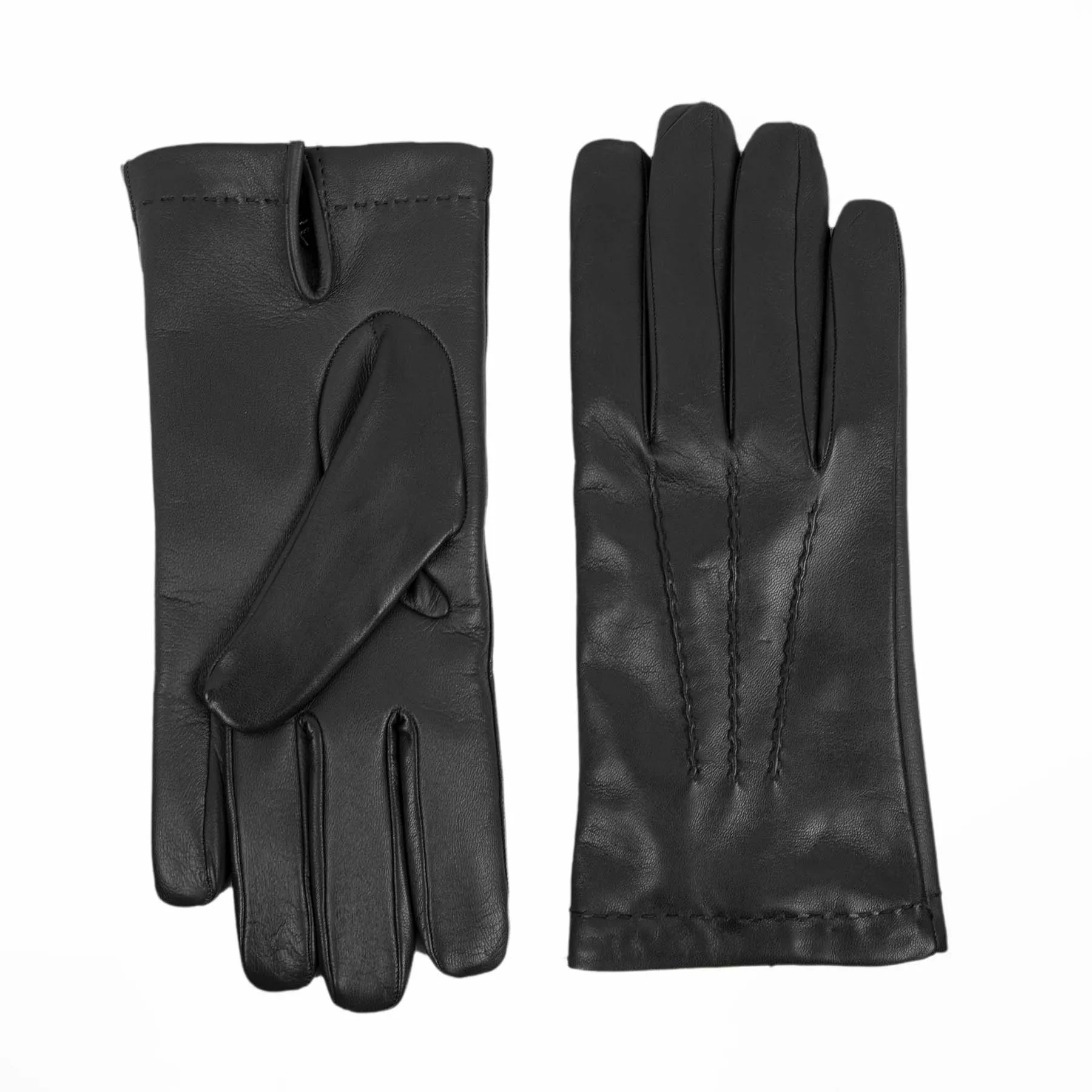 Men's black nappa leather gloves and touchscreen palm