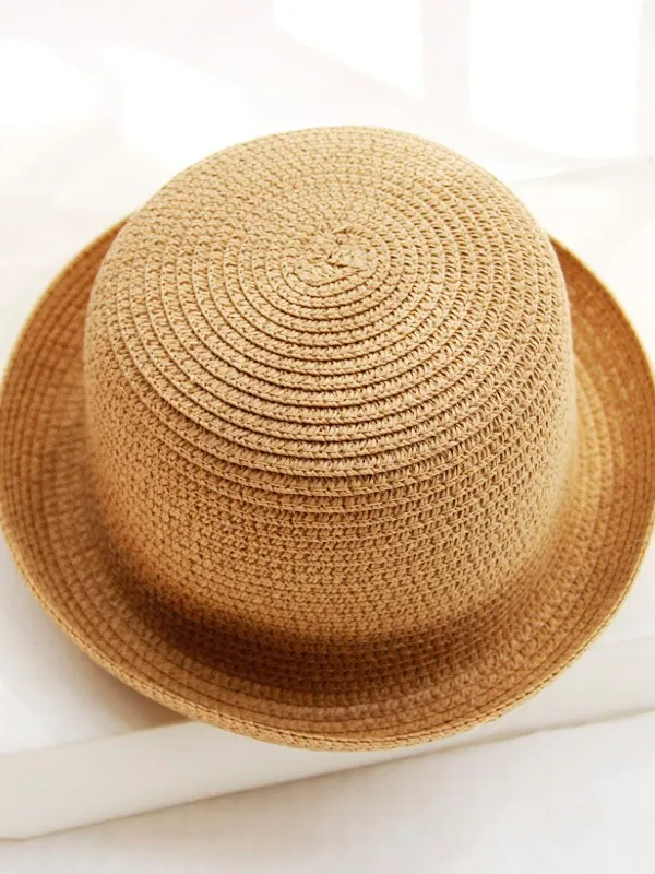 Mommy and Me Straw Bowler Hat