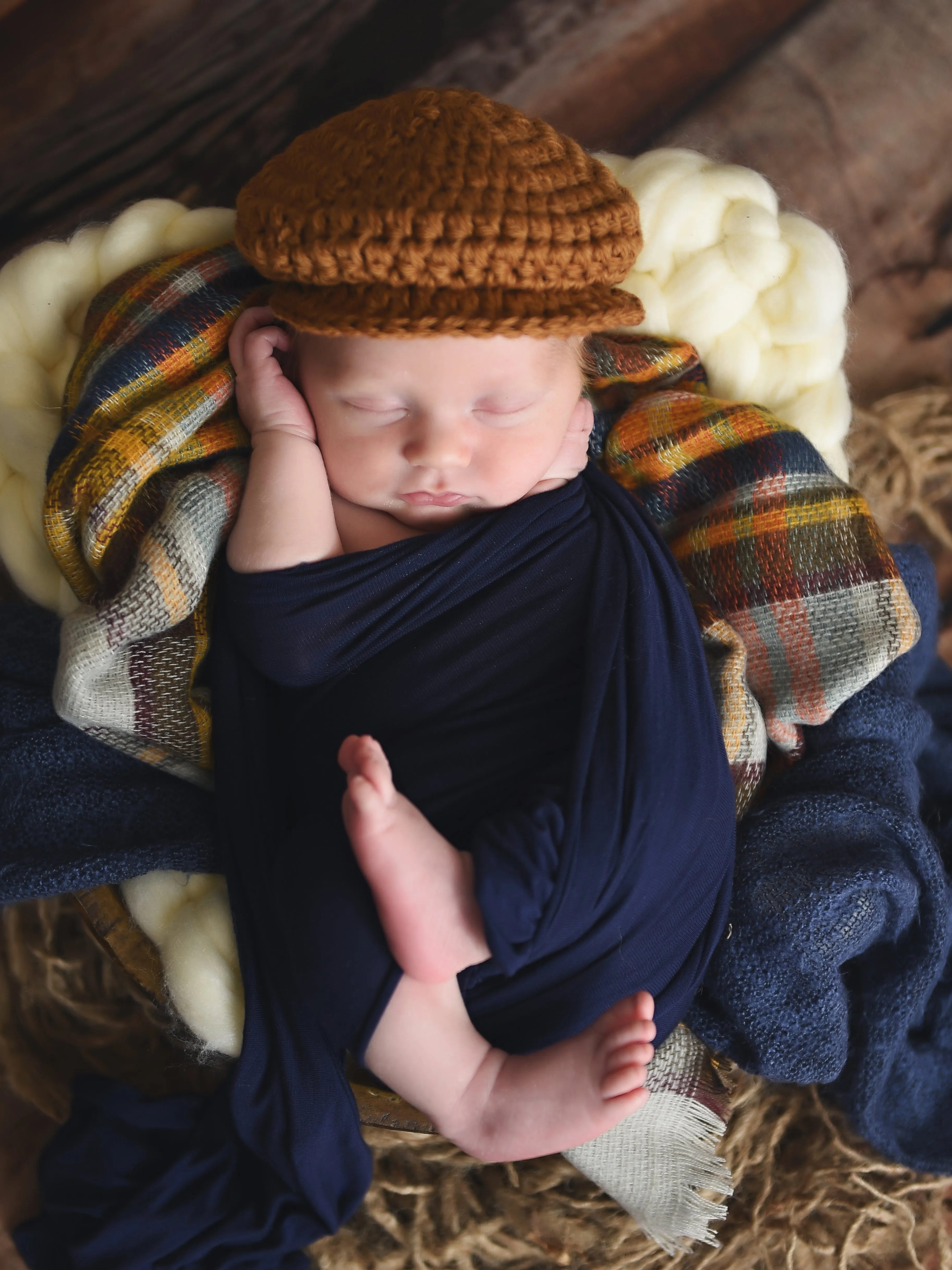 Mustard Irish wool newsboy hat