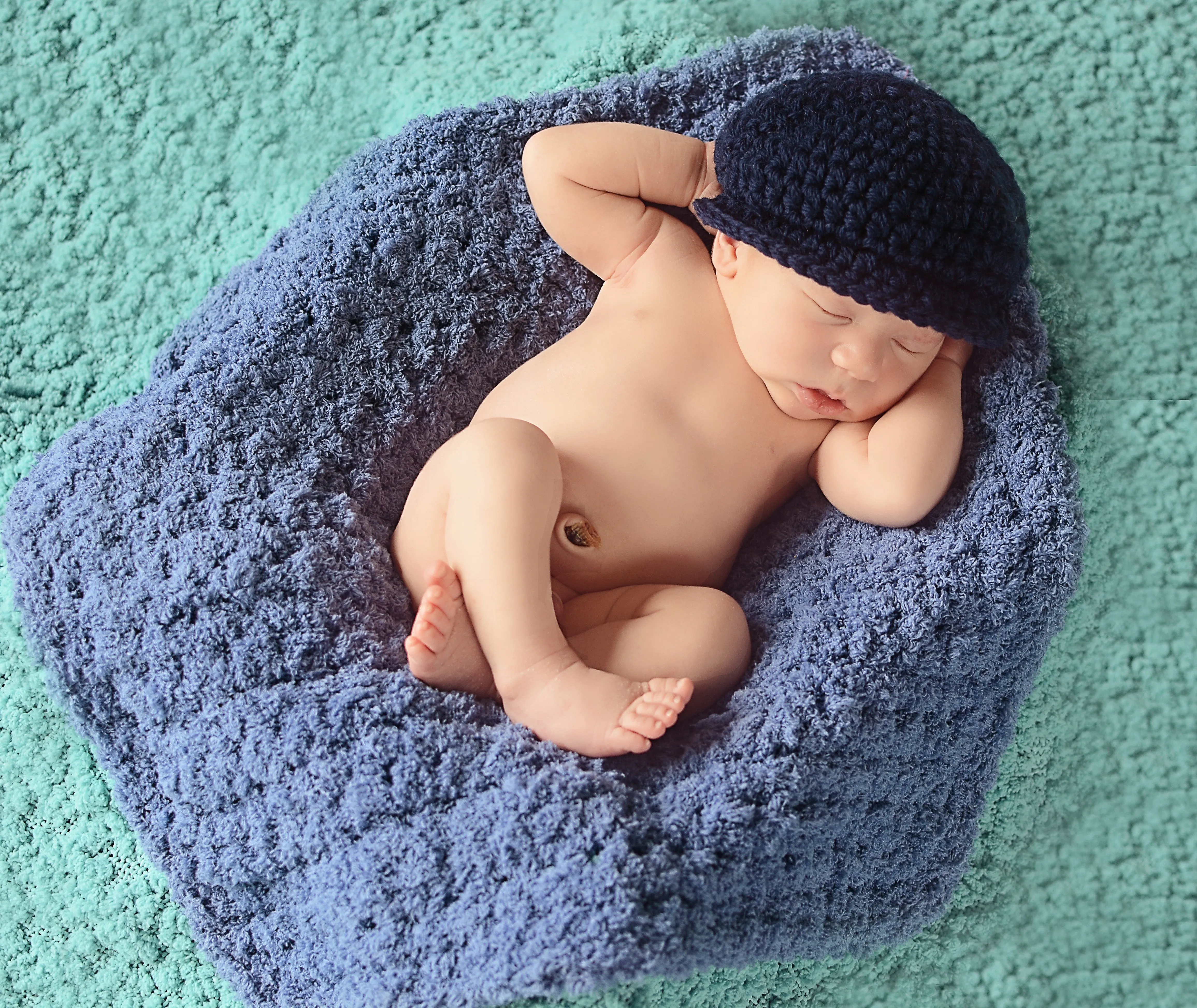 Navy blue Irish wool newsboy hat