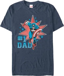 Number One Dad Captain America T-Shirt