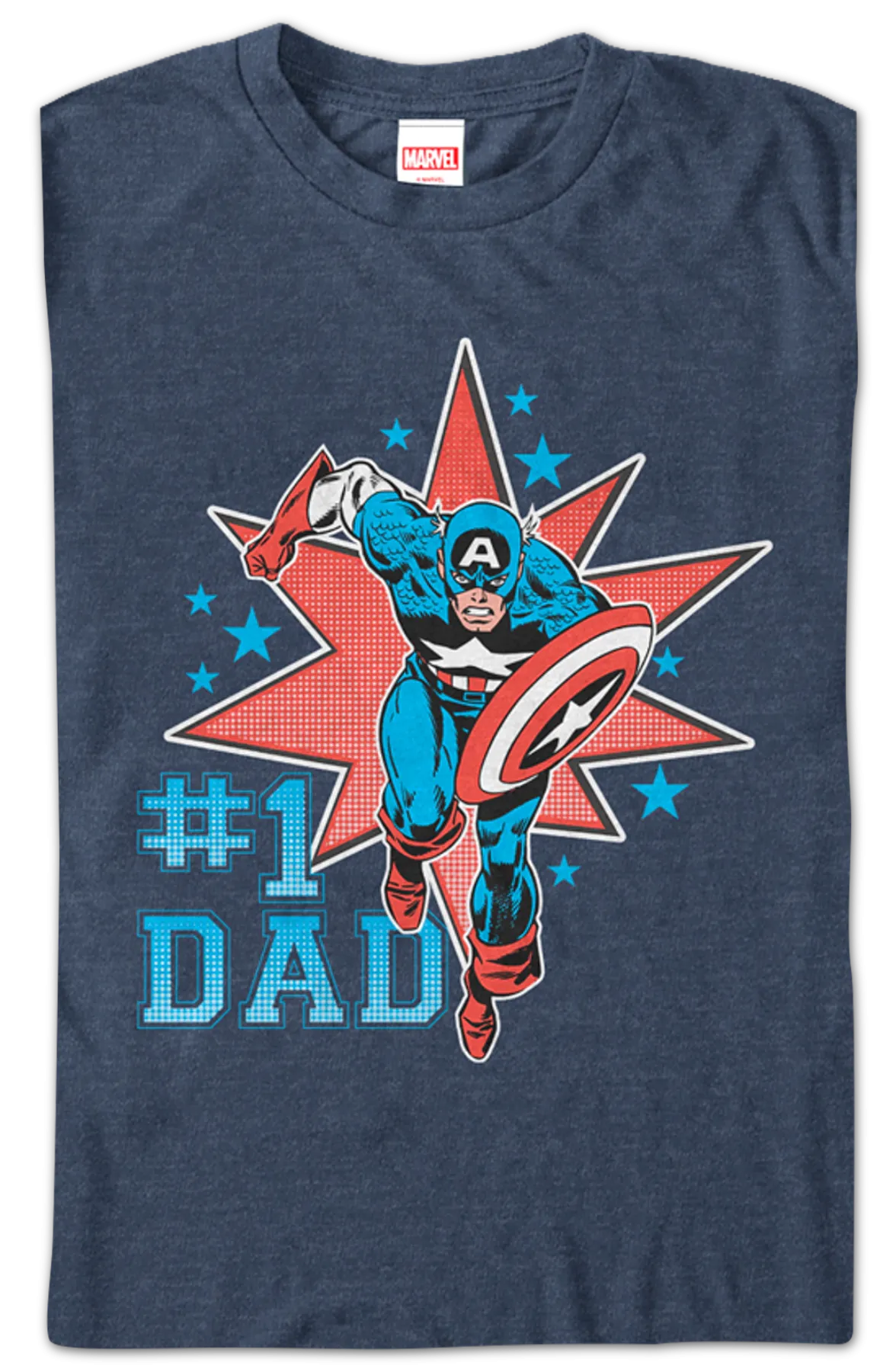 Number One Dad Captain America T-Shirt