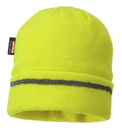 Portwest Knitted insulated beanie Hat Reflective Trim - B023