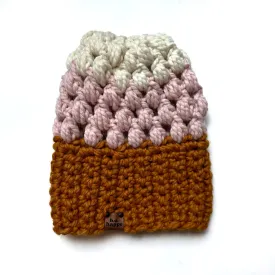 Puff Stitch Slouch Hat | Butterscotch   Pink   Off White