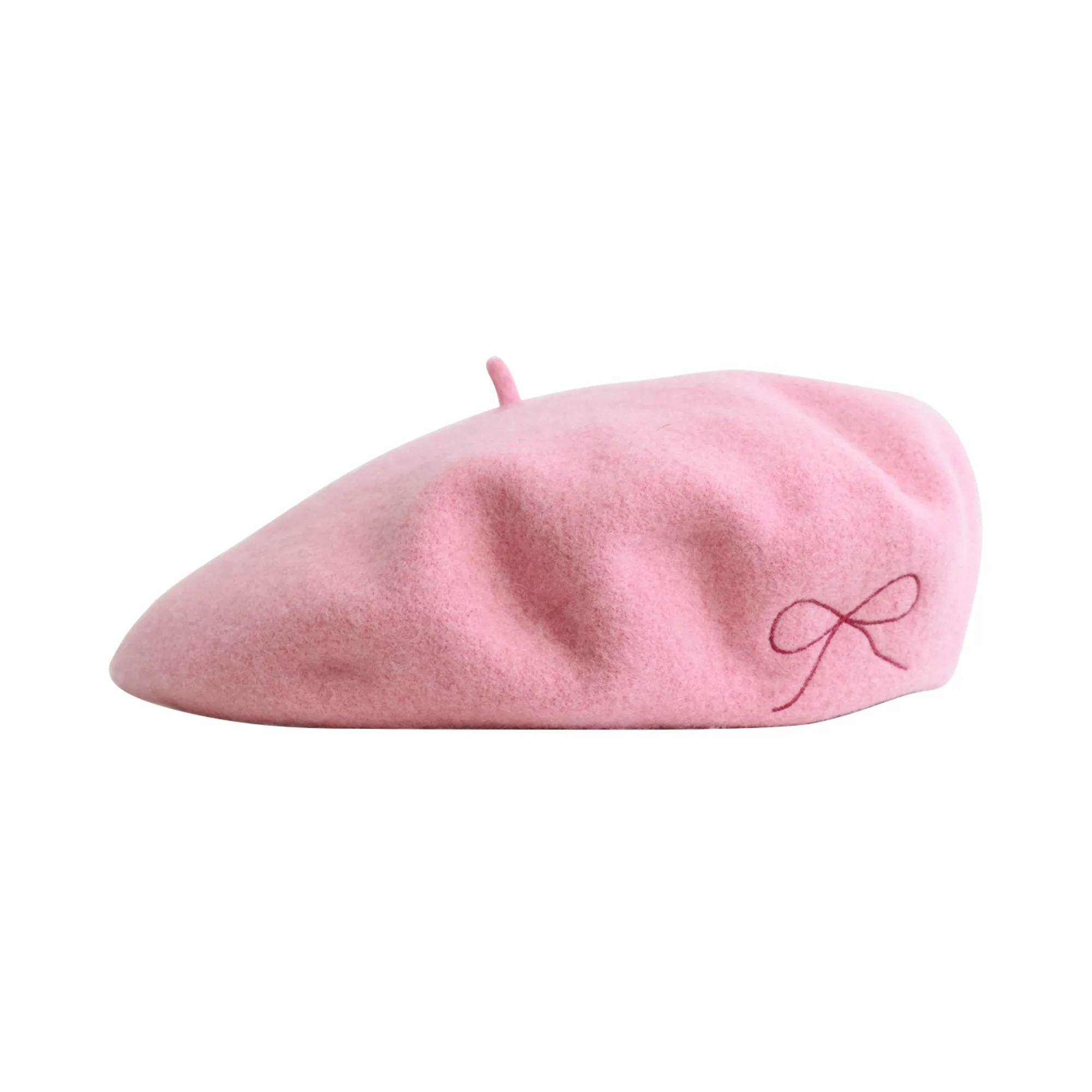 "Bon Chic" Wool Beret- Pink