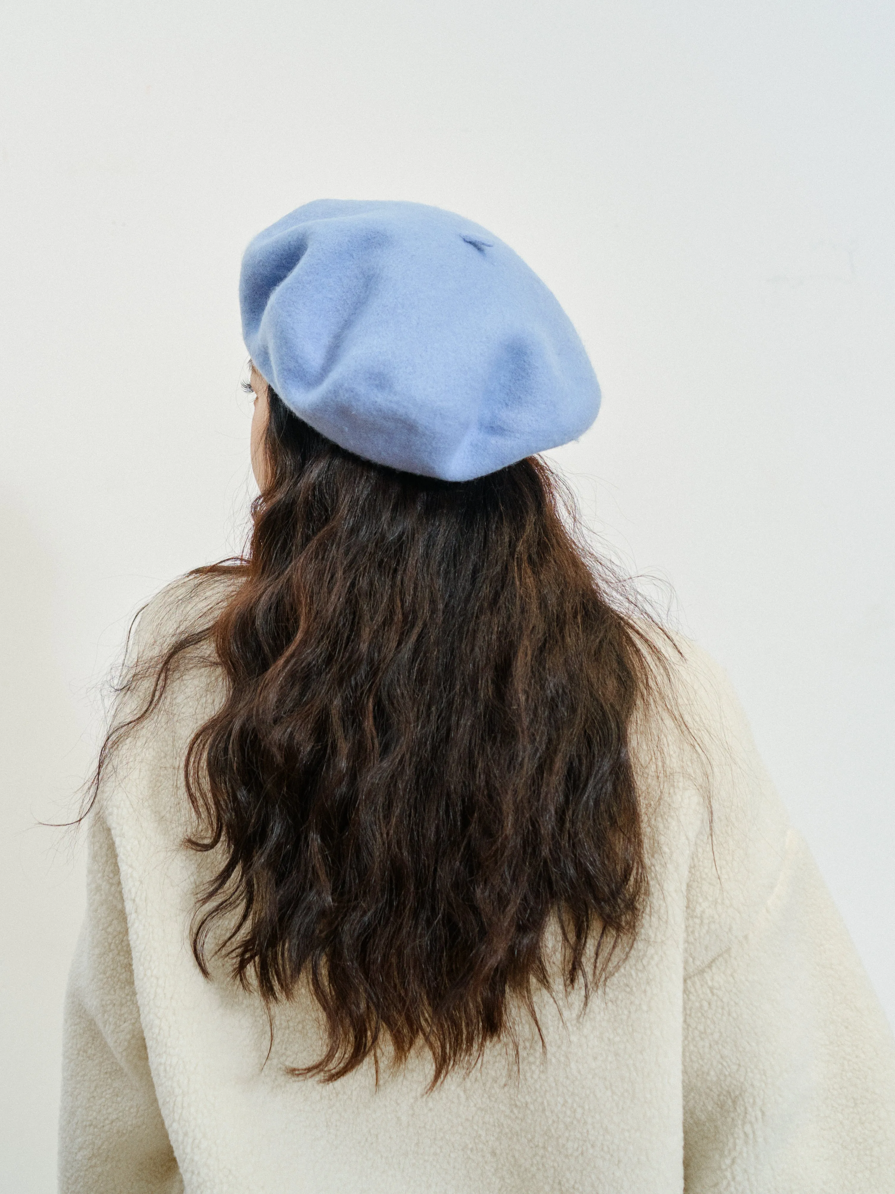 "Bon Chic" Wool Beret - Sky Blue