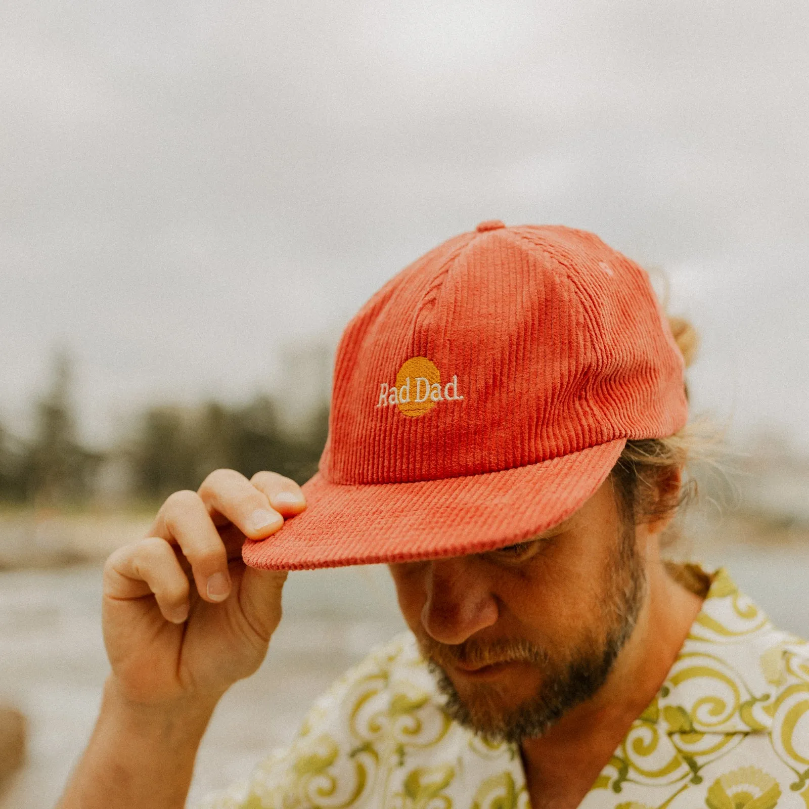 Rad Dad Pinch Front Cord Cap - Eco Red