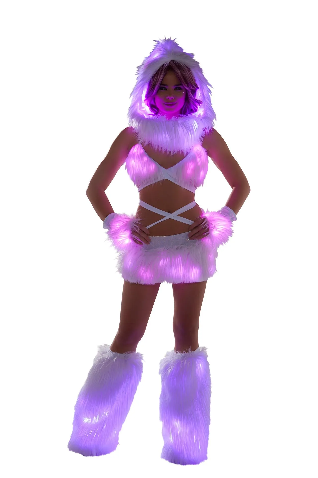 Rave FF430 - Faux fur Light-Up Infinity Hood - J. Valentine